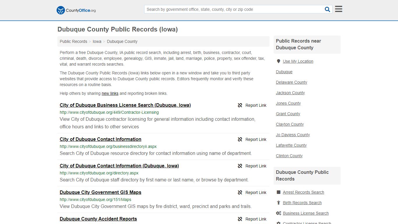 Dubuque County Public Records (Iowa) - County Office