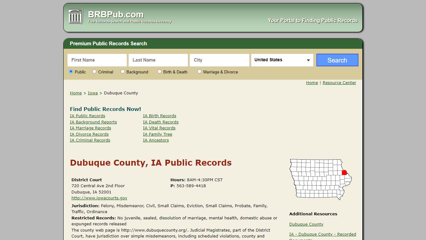 Dubuque County Public Records | Search Iowa Government Databases - BRB Pub